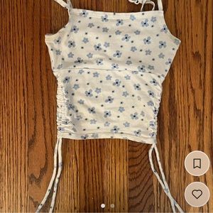 white blue flower tank top